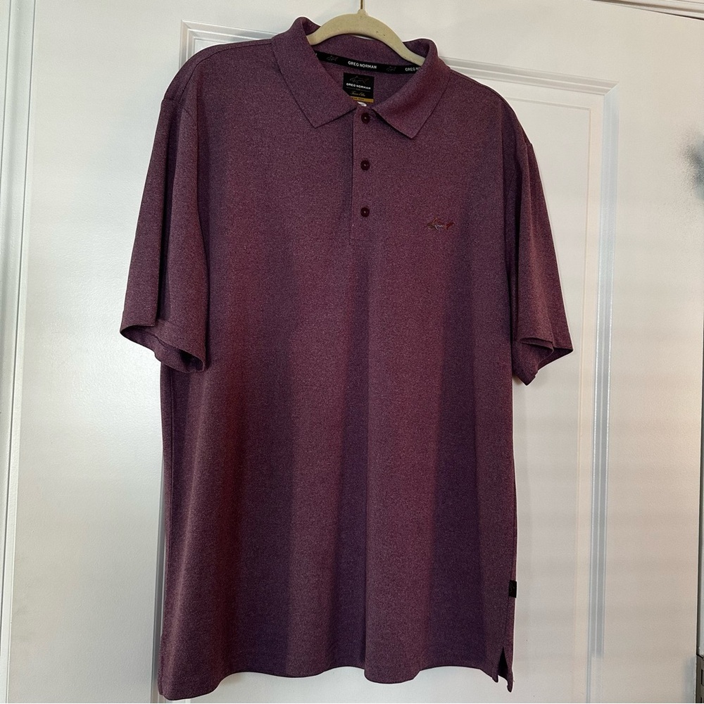 Greg Norman for Tasso Elba Five Iron PlayDry Polo Shirt Men’s Size L‎ – Purple